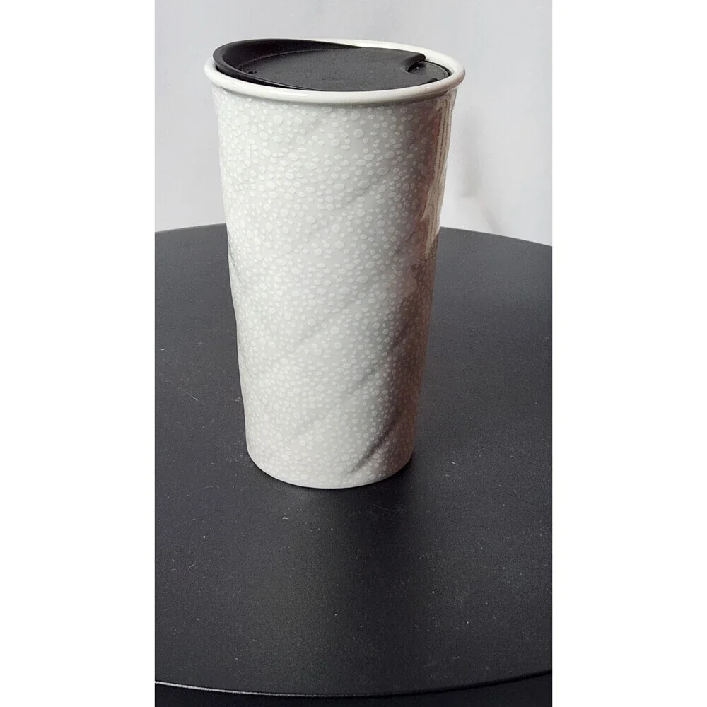 Starbucks Tumbler 2016 White Quilted Mermaid Logo Double Wall No Lid 10oz